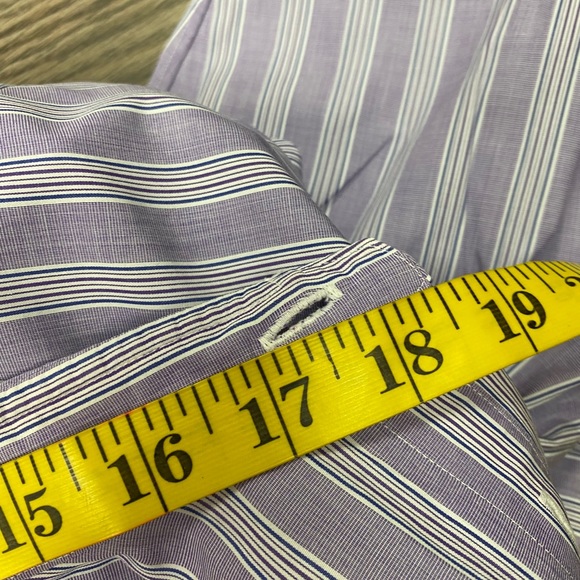 Robert Talbott Purple & Navy Stripe Shirt 17.5 - Picture 5 of 5